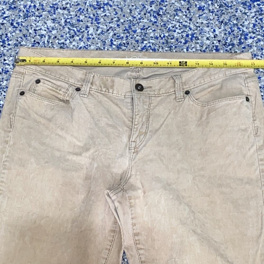 Ann Taylor LOFT Low Rise Modern Boot Tan Khaki Corduroy‎ Pants Women’s Size 12P - Picture 7 of 9